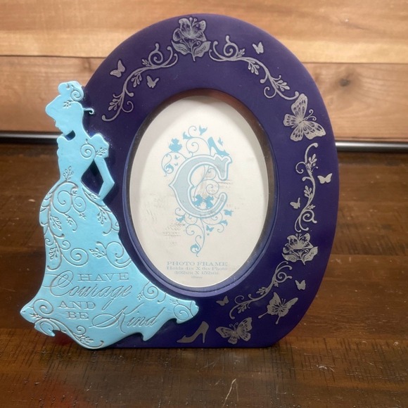 Disney Cinderella Photo Frame Blue Purple Picture Courage Kindness Decor - Picture 1 of 3